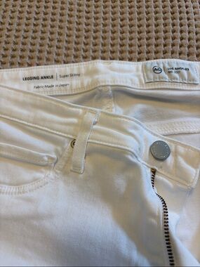 Ag Adriano Goldschmied White Super Skinny Legging Ankle Jeans